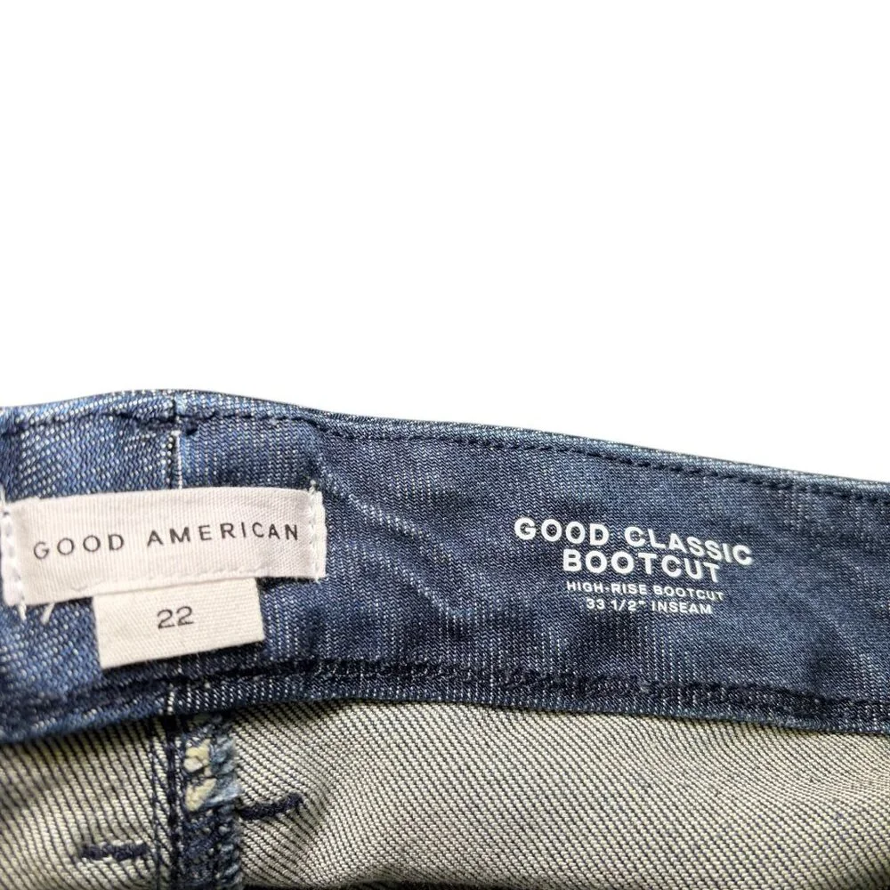 Good American Good Classic Slim Bootcut Jeans High Rise Plus 22 NWT